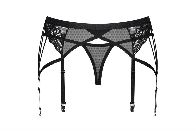Пояс зі стрінгами чорний Obsessive 854-GAR-1 L / XL