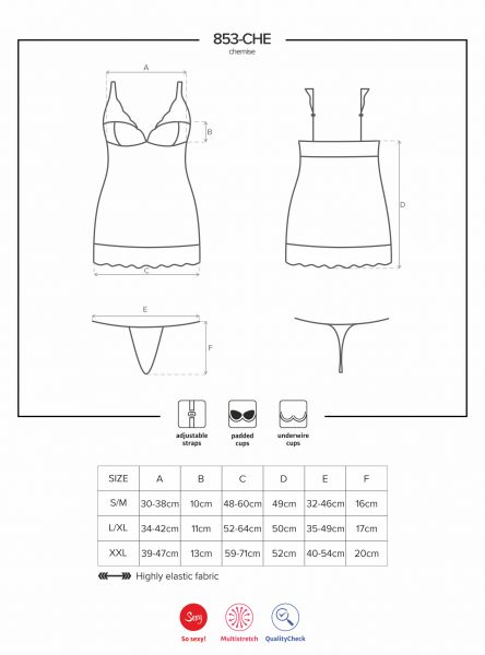 Сорочка Obsessive 853-CHE-2 chemise 