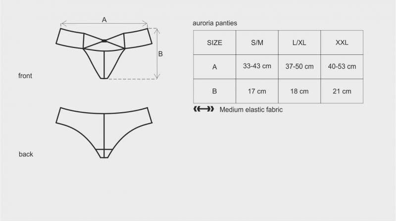 Трусики  мереживні з декоративним бантиком Obsessive AURORIA Panties сині, XXL