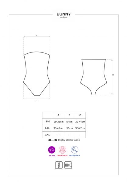 Костюм зайчика черный Obsessive Bunny costume S/M