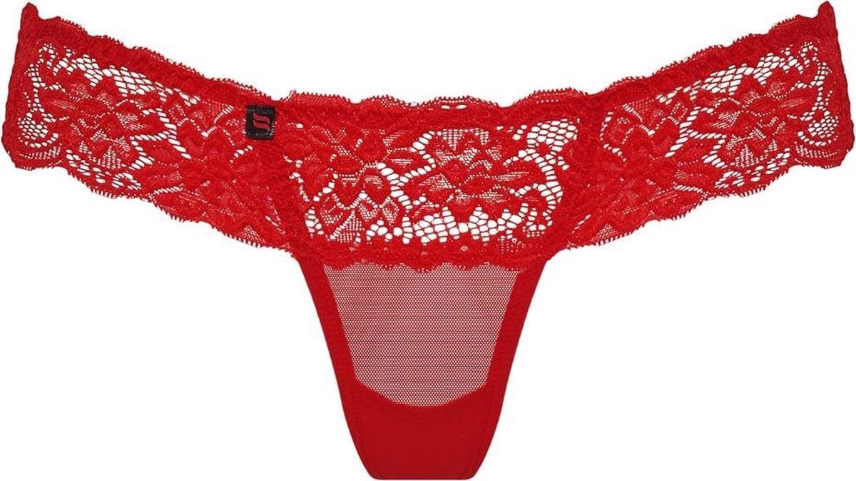 Стринги мереживні Obsessive 863-THO-3 червоні, L/XL