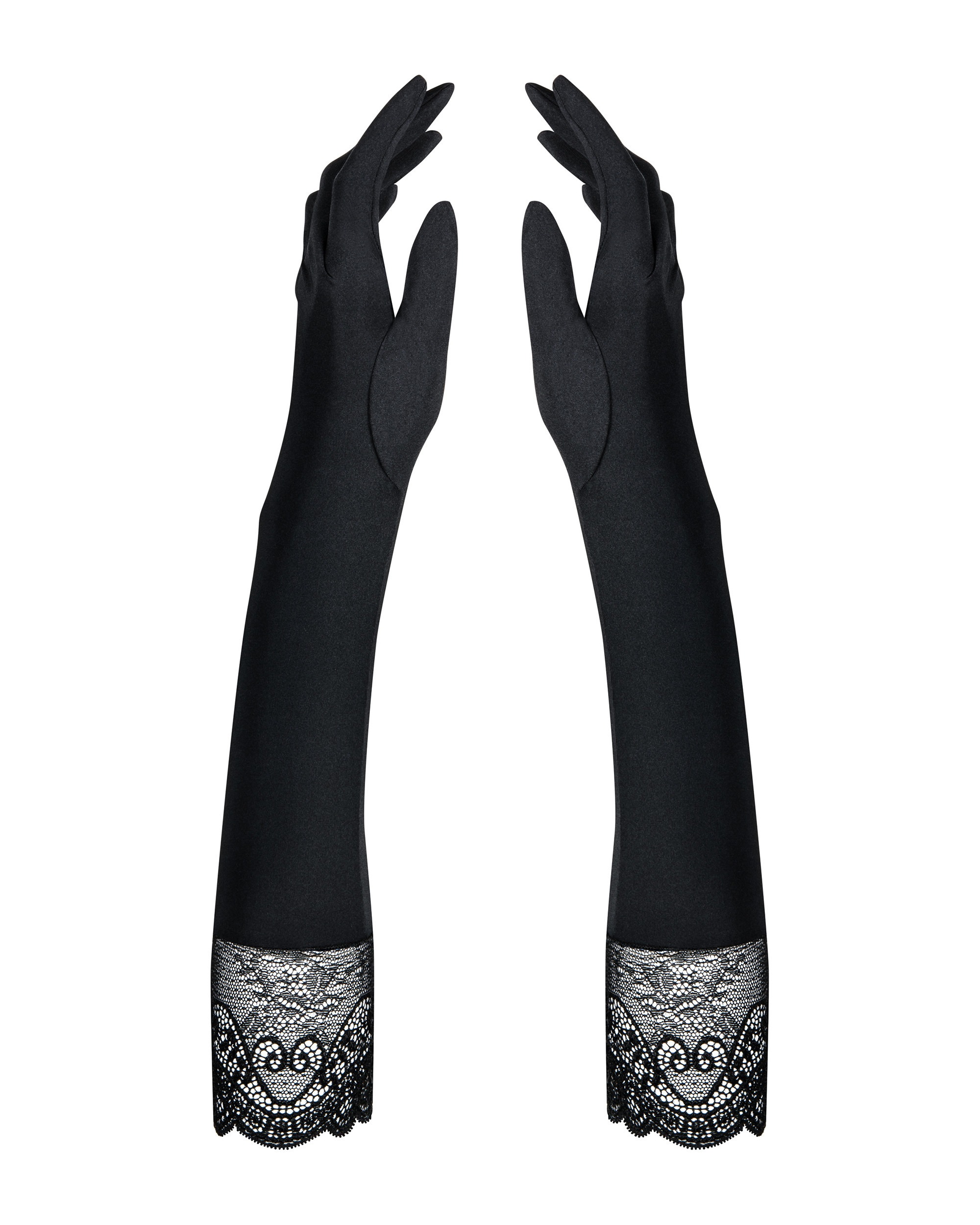 Рукавички чорні до ліктя Obsessive MIAMOR Gloves