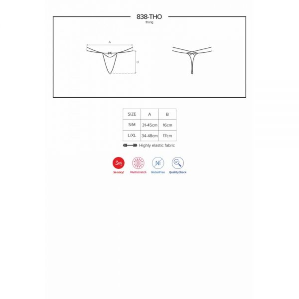 Стрінги Obsessive 838-THO-3 thong red L / XL