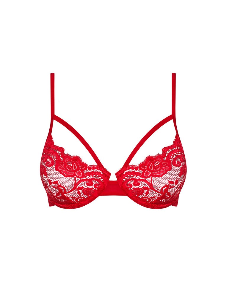 Кружевной бюстье Obsessive 829-BRA-3 красный, S/M