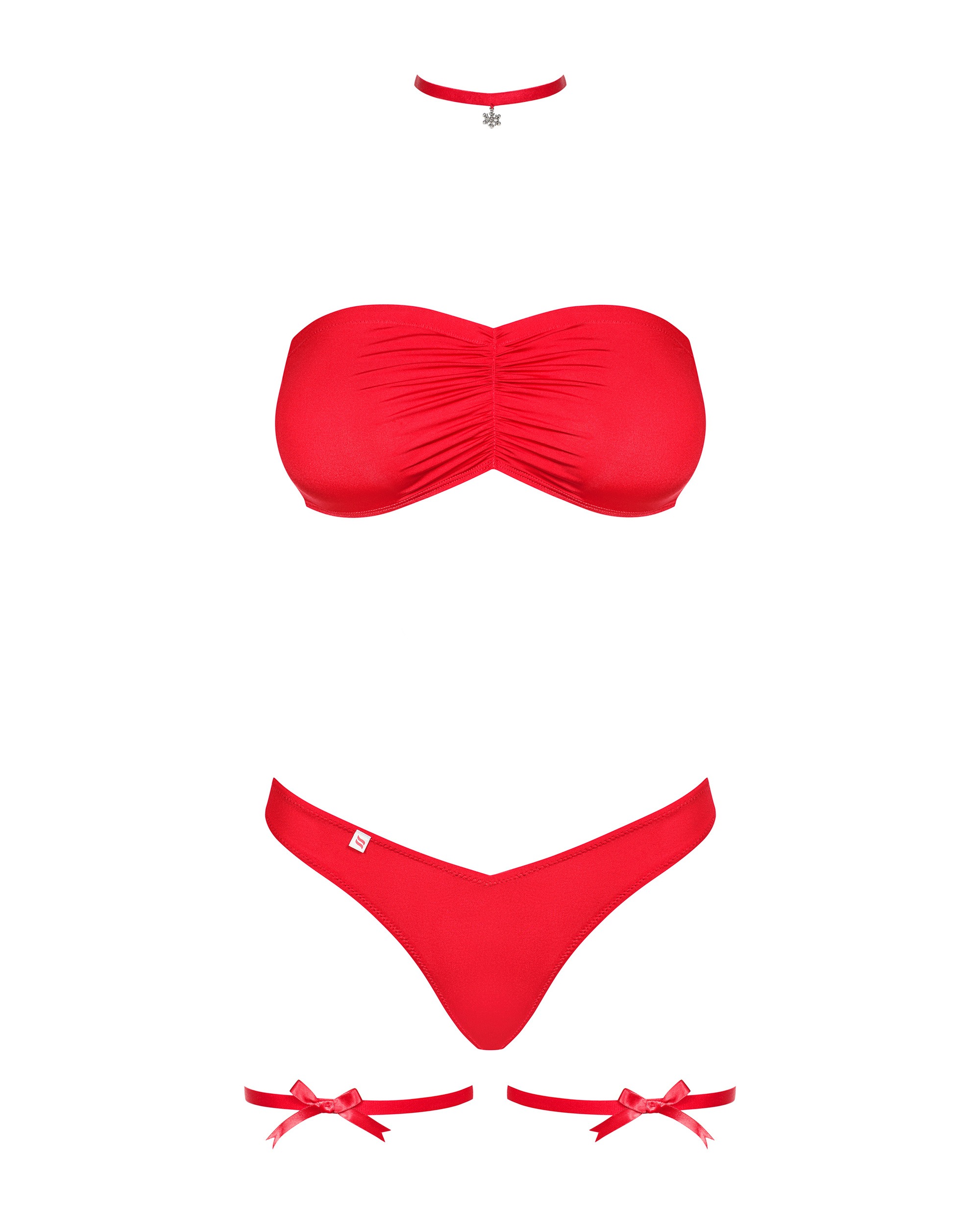 Новорічний костюм Obsessive Kissmas set червоний, L/XL