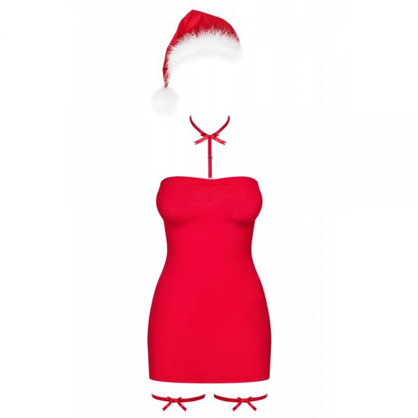 Комплект Obsessive Kissmas chemise Red® L/XL