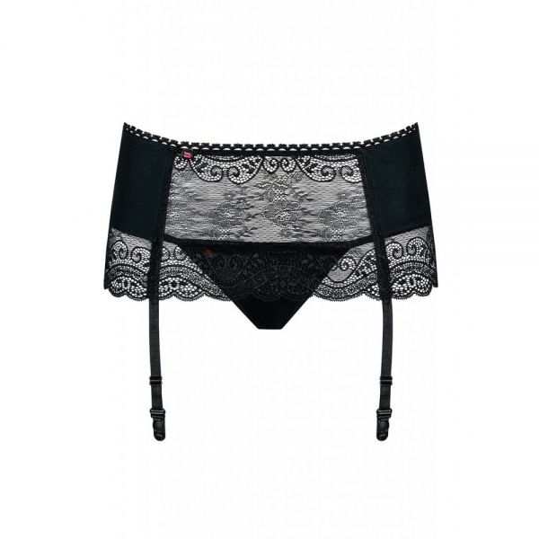 Пояс для панчіх стрінги Obsessive Miamor L / XL Чорний