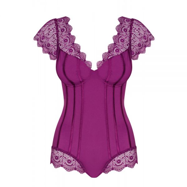Боді Obsessive Moketta teddy purple S / M