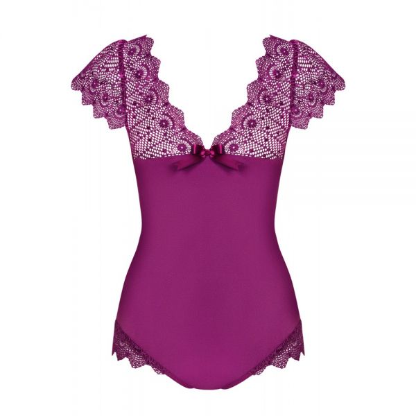 Боді Obsessive Moketta teddy purple S / M