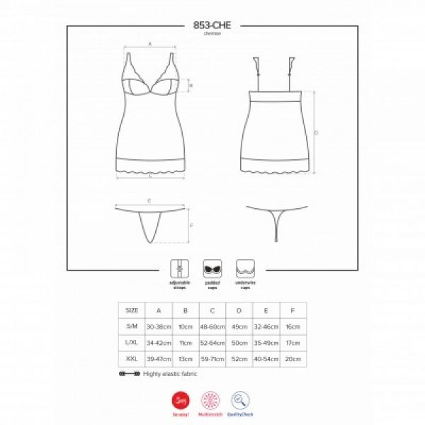Боді 853-CHE-3 chemise thong red S / M