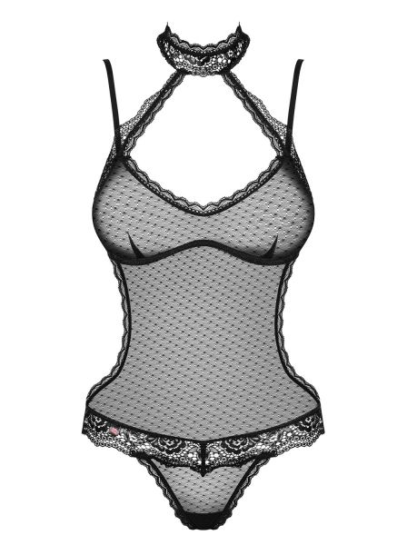 Боді з мереживним декором Claudusia, чорне-S / M