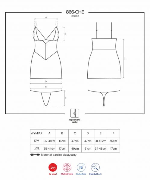 Сорочка Obsessive 866-CHE-1 chemise
