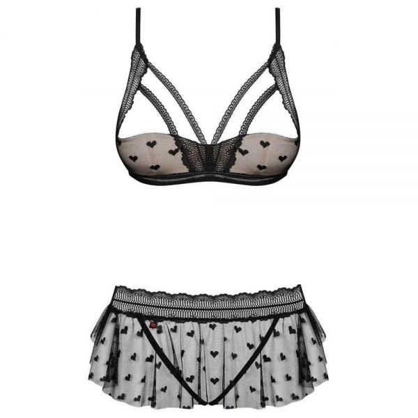 Комплект Obsessive Heartia set 3-pcs black S / M