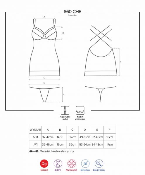 Сорочка Obsessive 860-CHE-3 chemise 