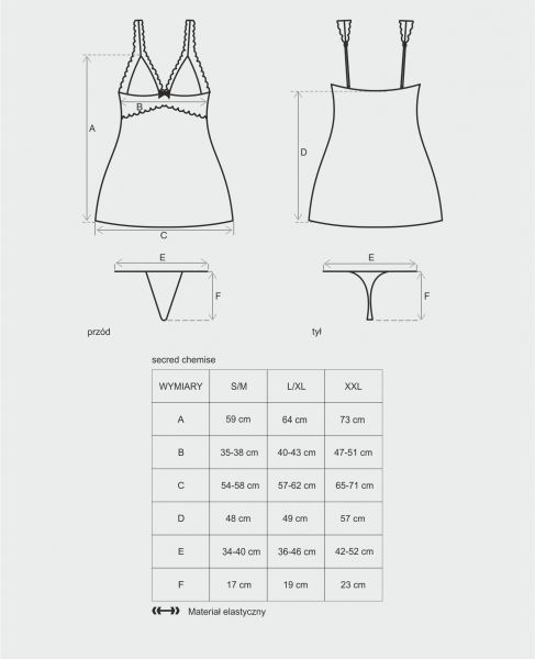 Рубашка Obsessive Secred Chemise L/XL червона