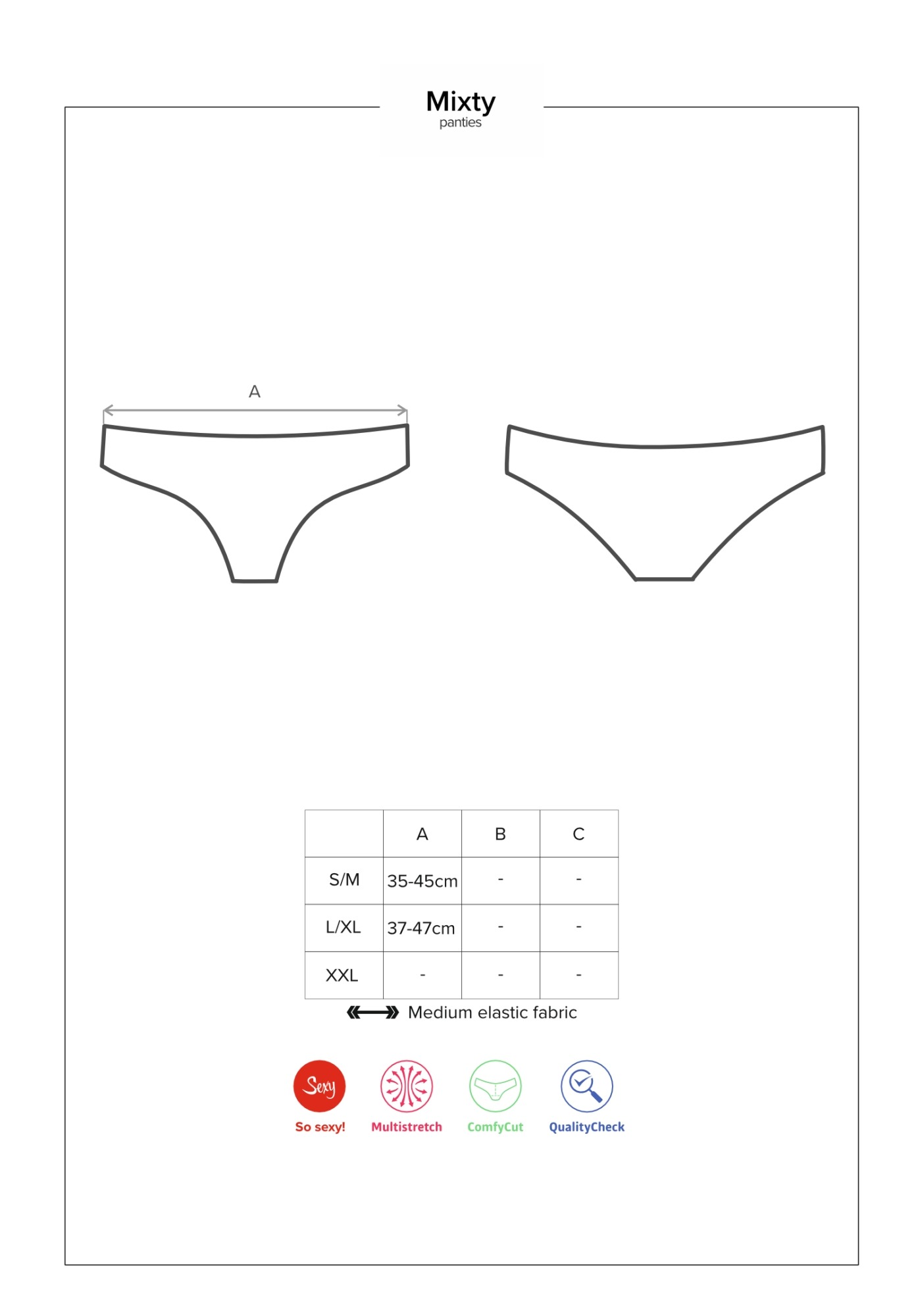 Трусики Obsessive Mixty Panties Black L/XL