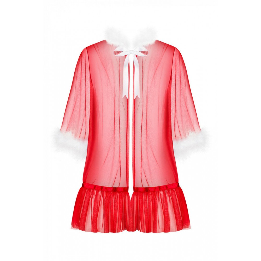 Пеньюар новогодний Obsessive Santasia Peignoir S/M/L Red