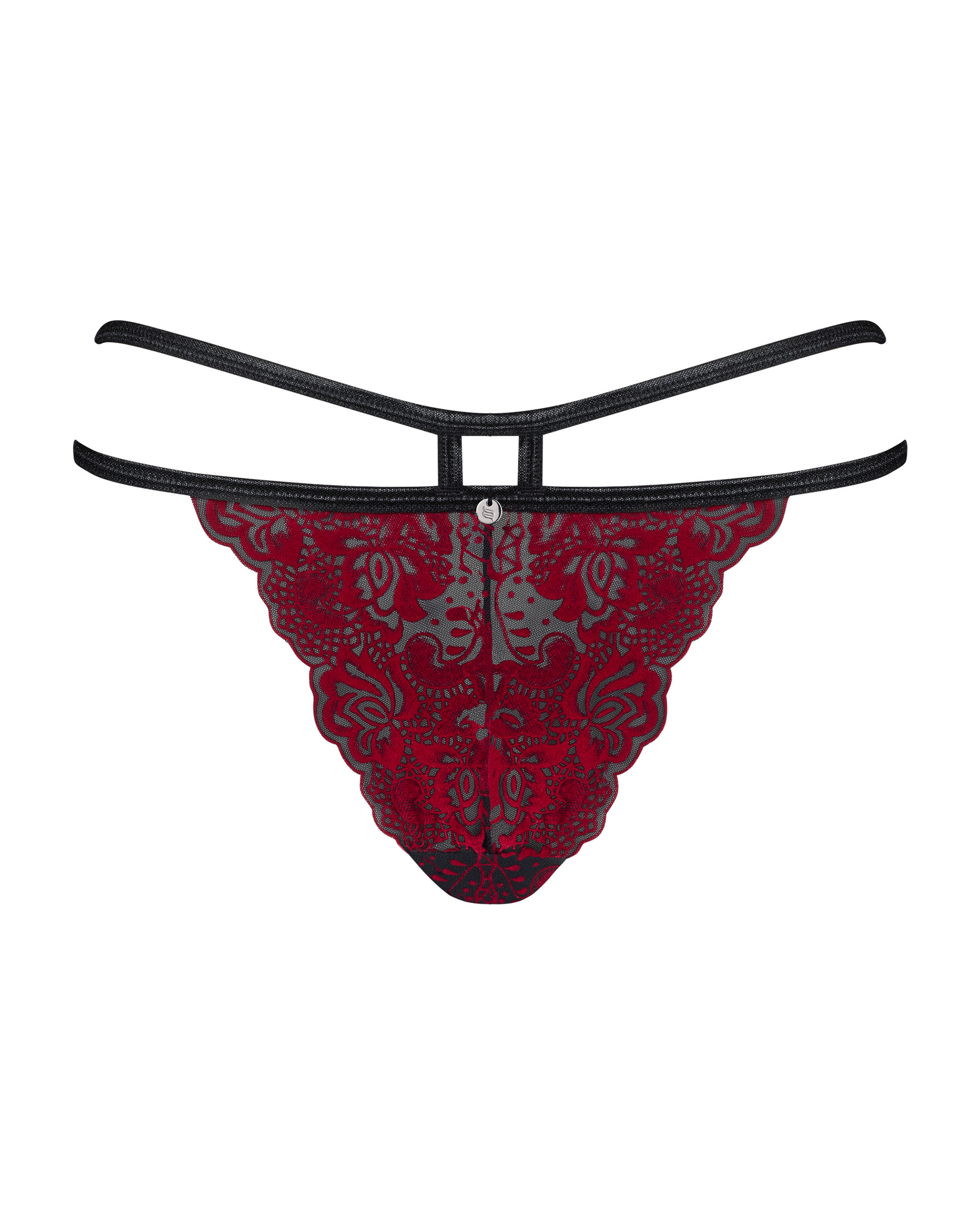 Трусики Obsessive Sugestina Bordeaux-Black S/M