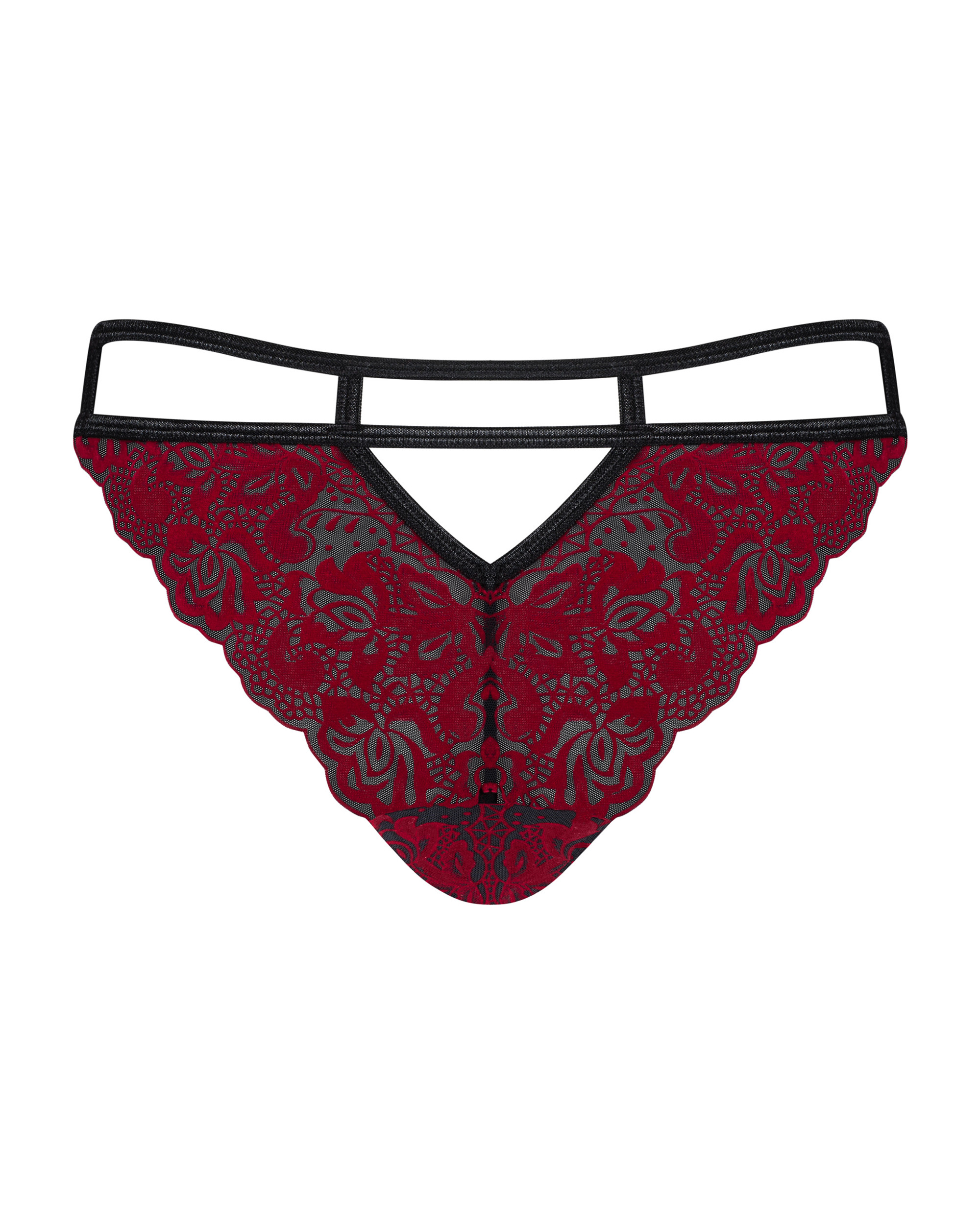 Трусики Obsessive Sugestina Bordeaux-Black L/XL