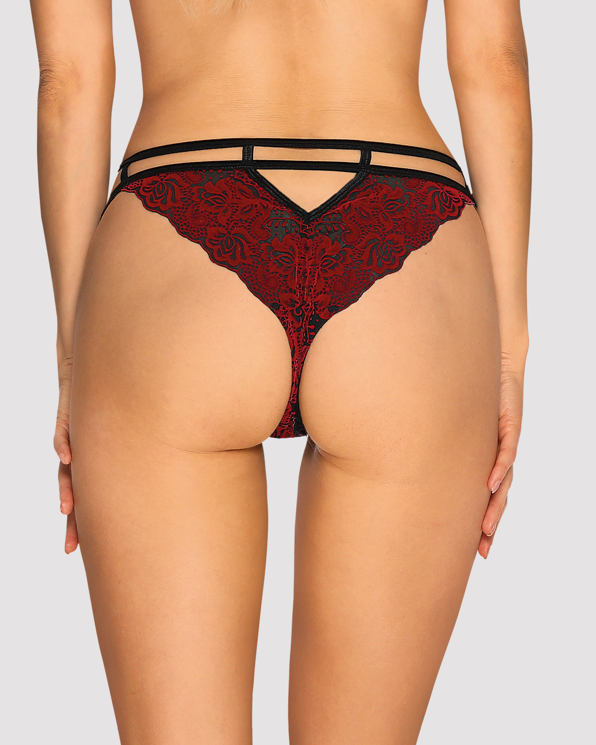 Трусики Obsessive Sugestina Bordeaux-Black L/XL