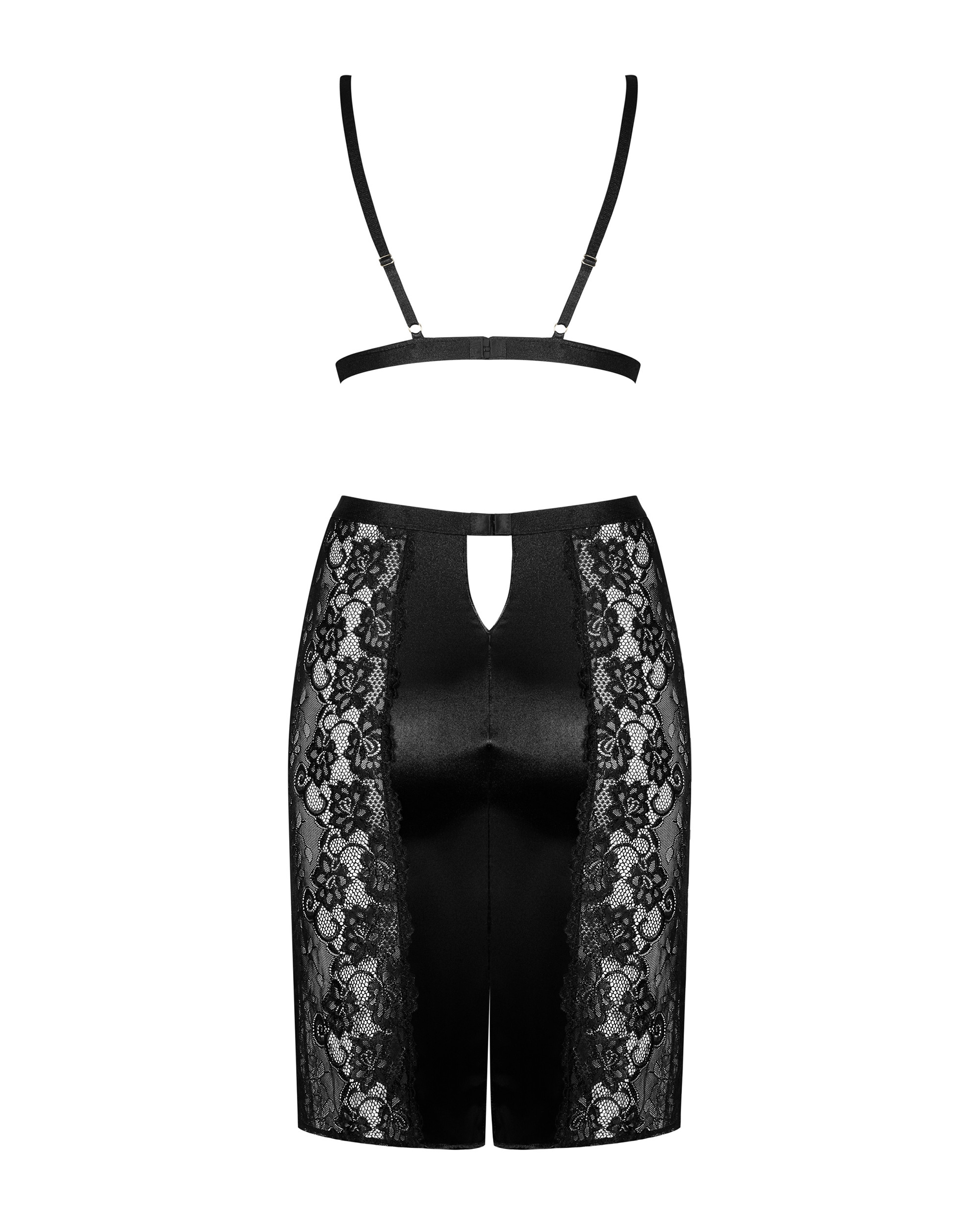 Комплект Obsessive Blanita (бюстгальтер та спідниця) Black L\LX