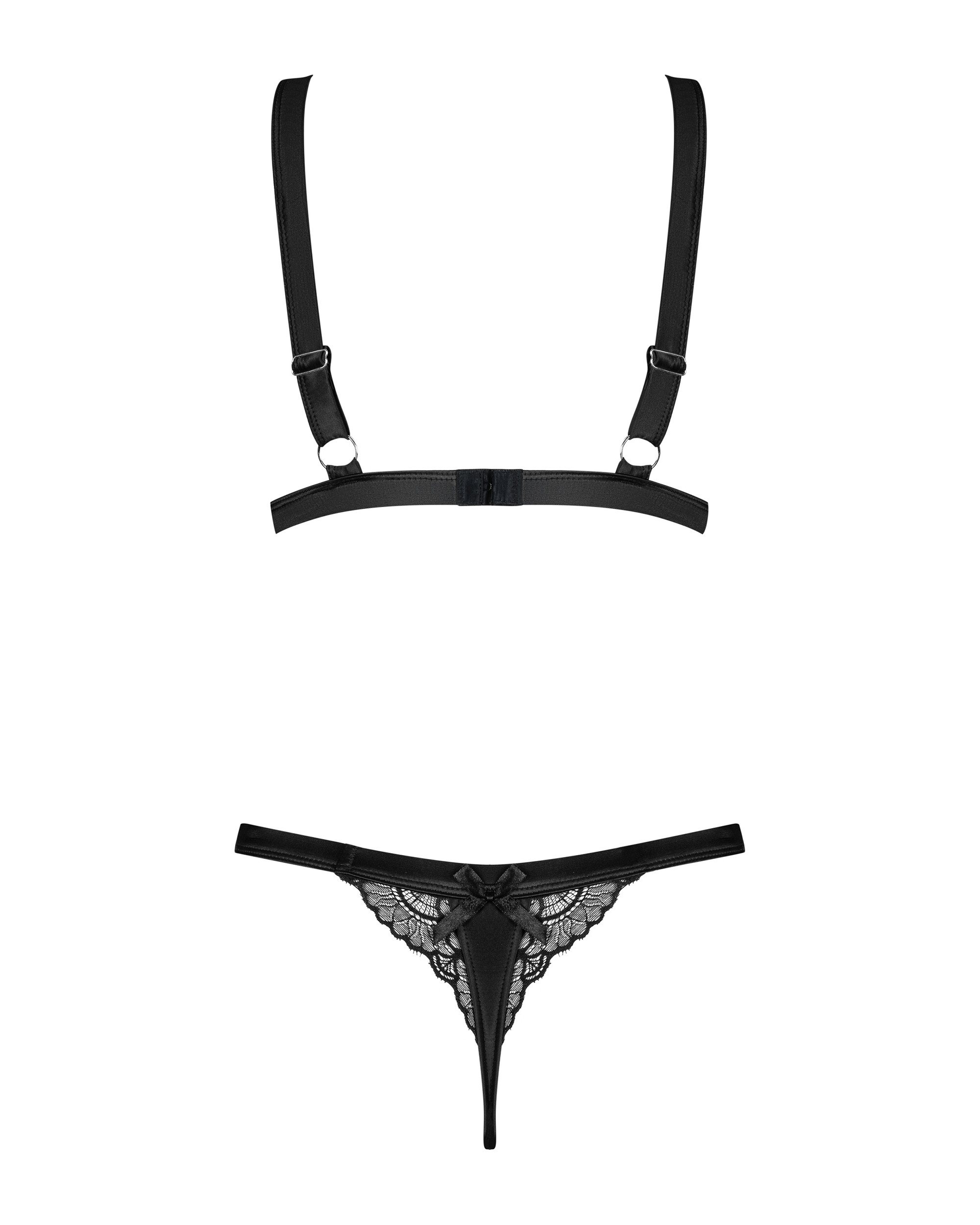 Комплект бюстгальтер и трусики Obsessive Eloissa set Black S/M