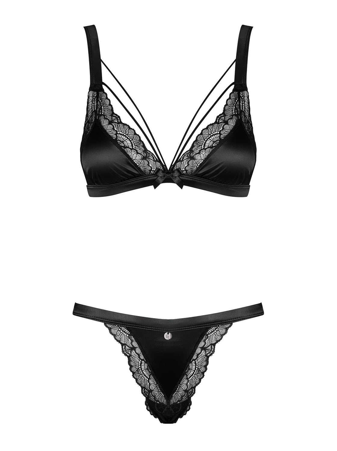 Комплект бюстгальтер и трусики Obsessive Eloissa set Black S/M