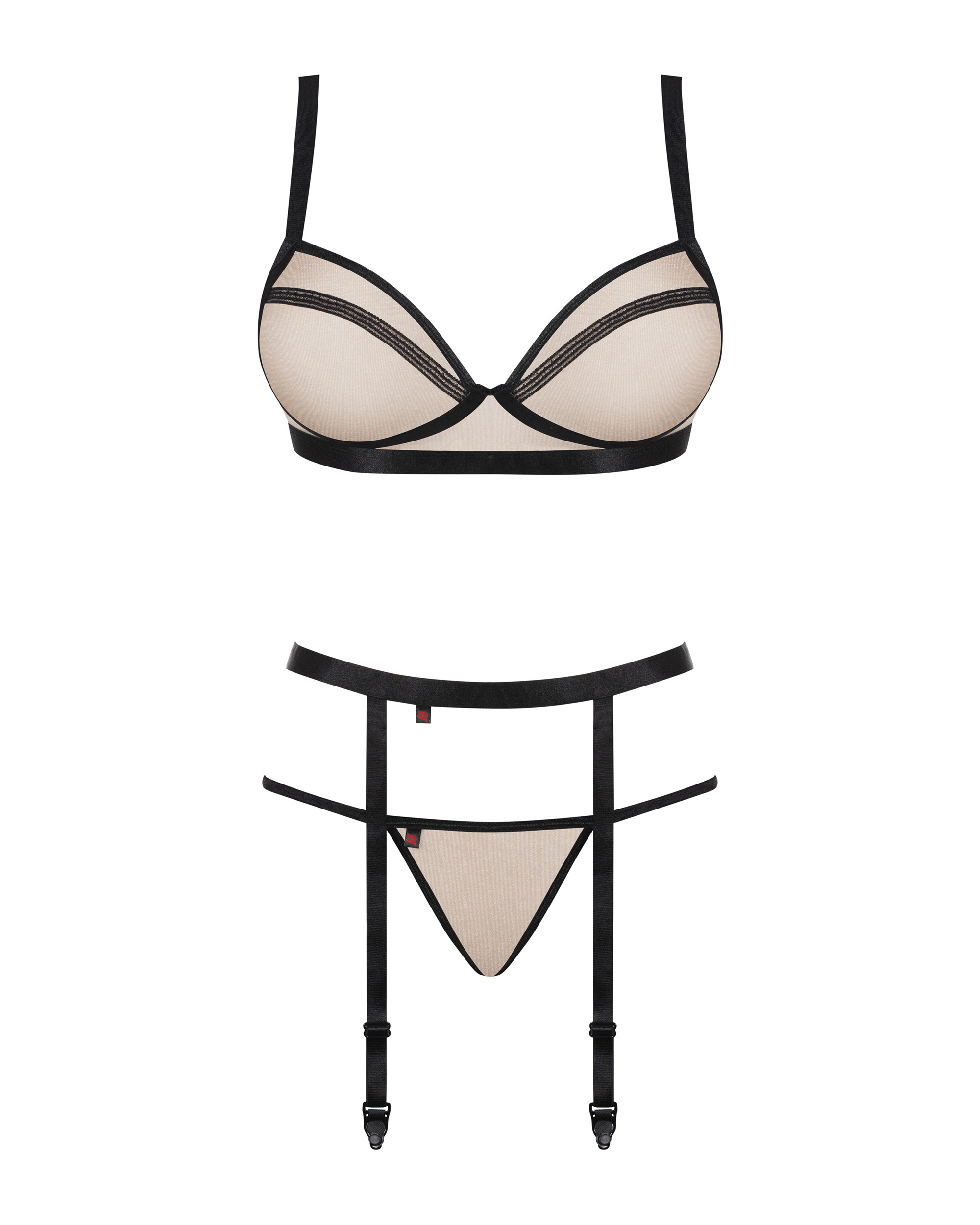 Комплект з поясом для панчох Obsessive Nudelia set L/XL