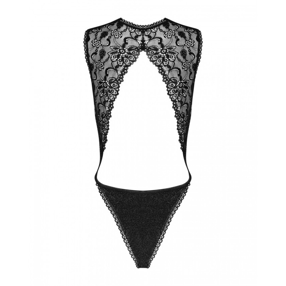 Элегантное сексуальное боди Obsessive Elisetta черное, L/XL