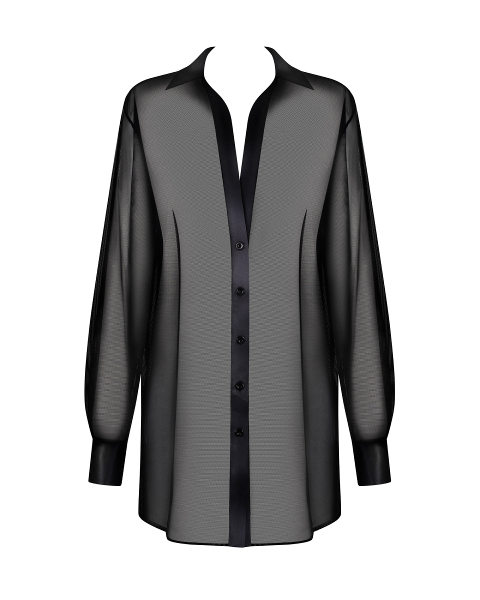 Сексуальний халат-сорочка Obsessive Stellya babydoll black M/L