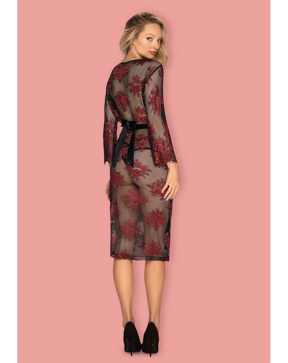 Пеньюар кружевной Obsessive Redessia peignoir S/M