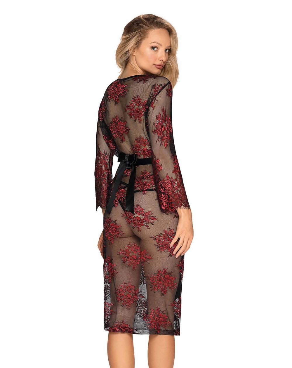 Пеньюар кружевной Obsessive Redessia peignoir S/M