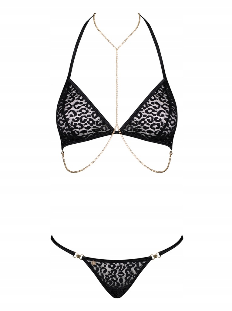 Комплект с цепочками Obsessive Pantheria 2-pcs set black S/M
