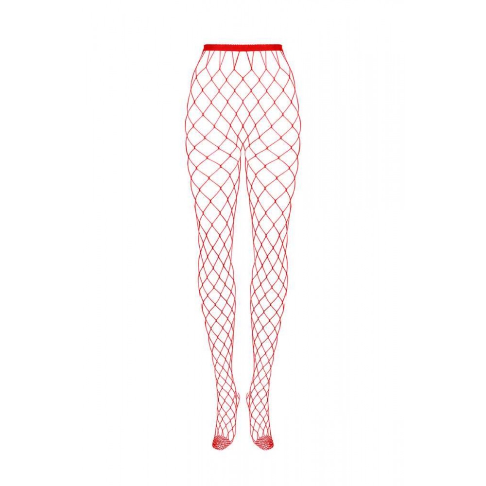 Еротичні колготи у велику сітку Obsessive S812 tights red XL/XXL