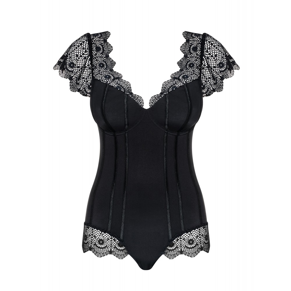 Боді Obsessive Moketta teddy S/M чорний