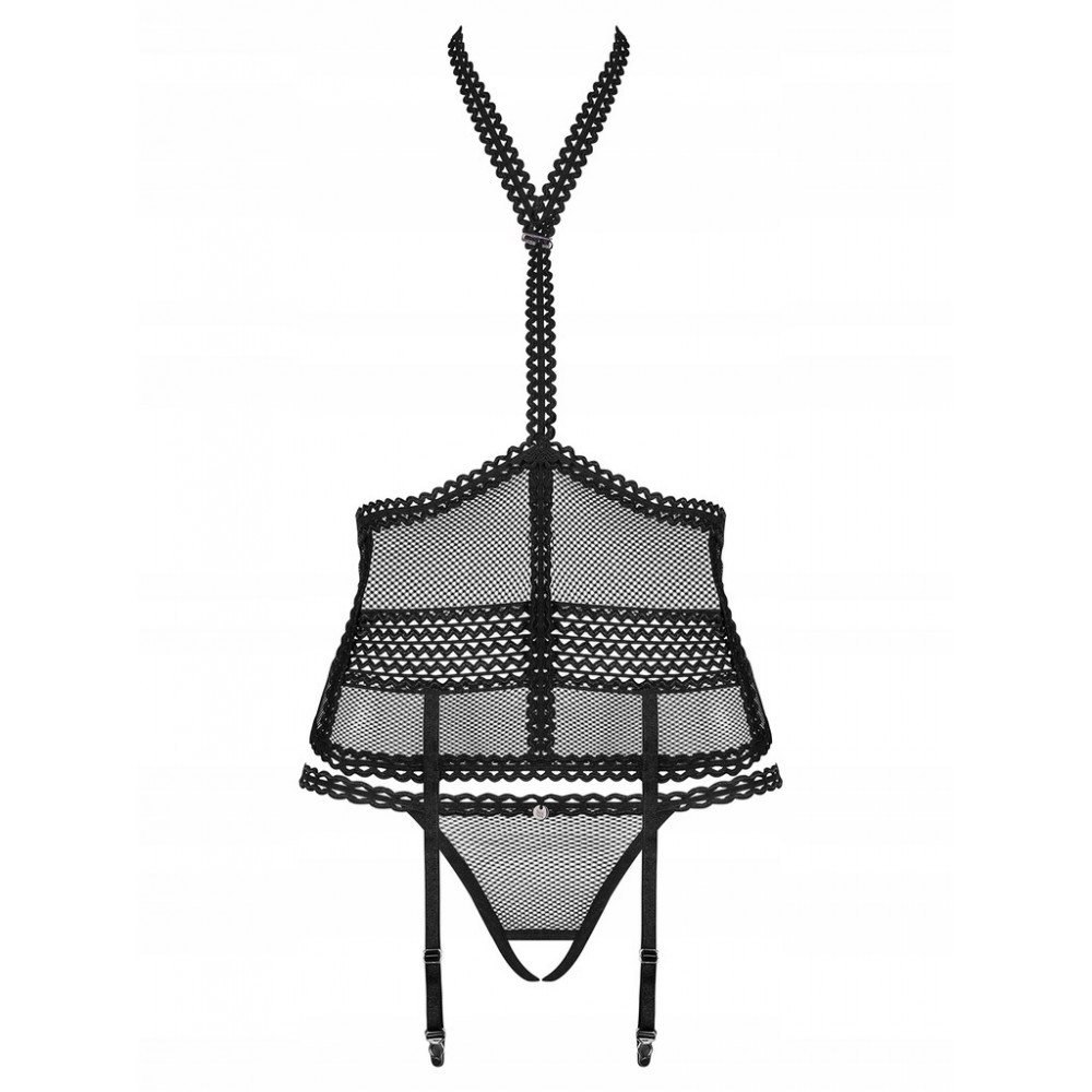 Корсет эротический Obsessive Strapelie corset & thong S/M