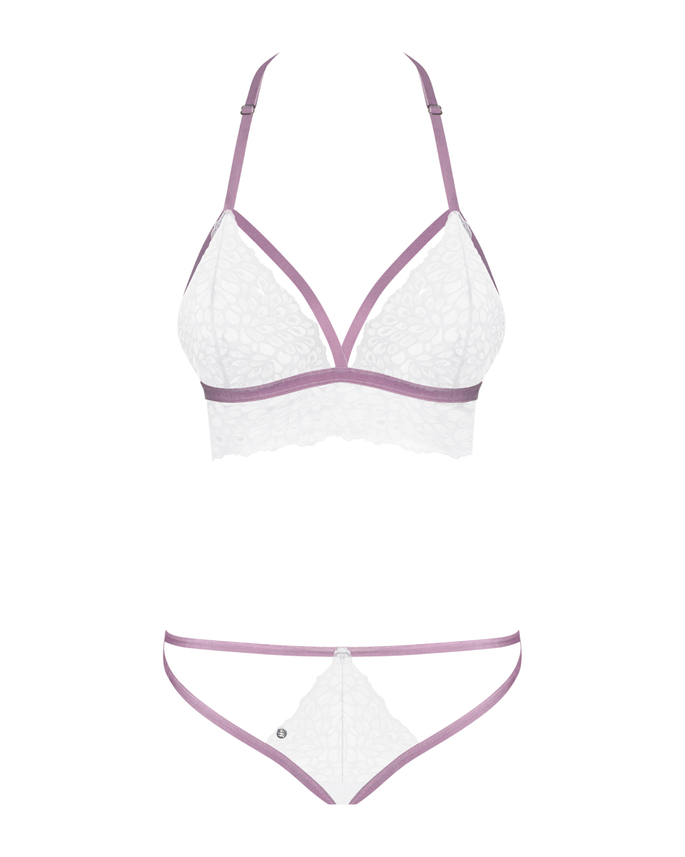 Еротичний комплект мереживний Obsessive Lilyanne 2-pcs set white S/M