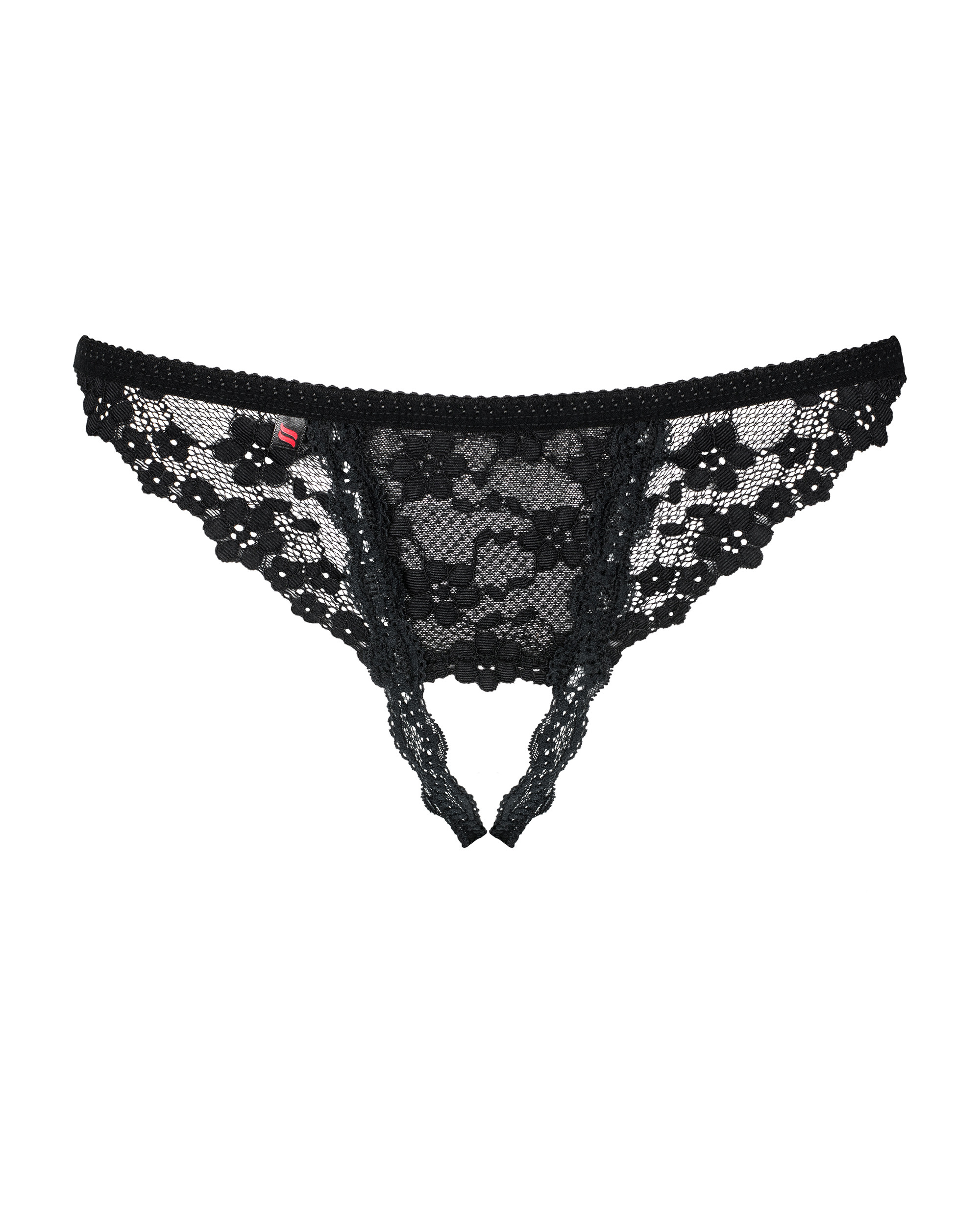 Мереживні трусики з доступом Letica crotchless thong black L/XL - MINI