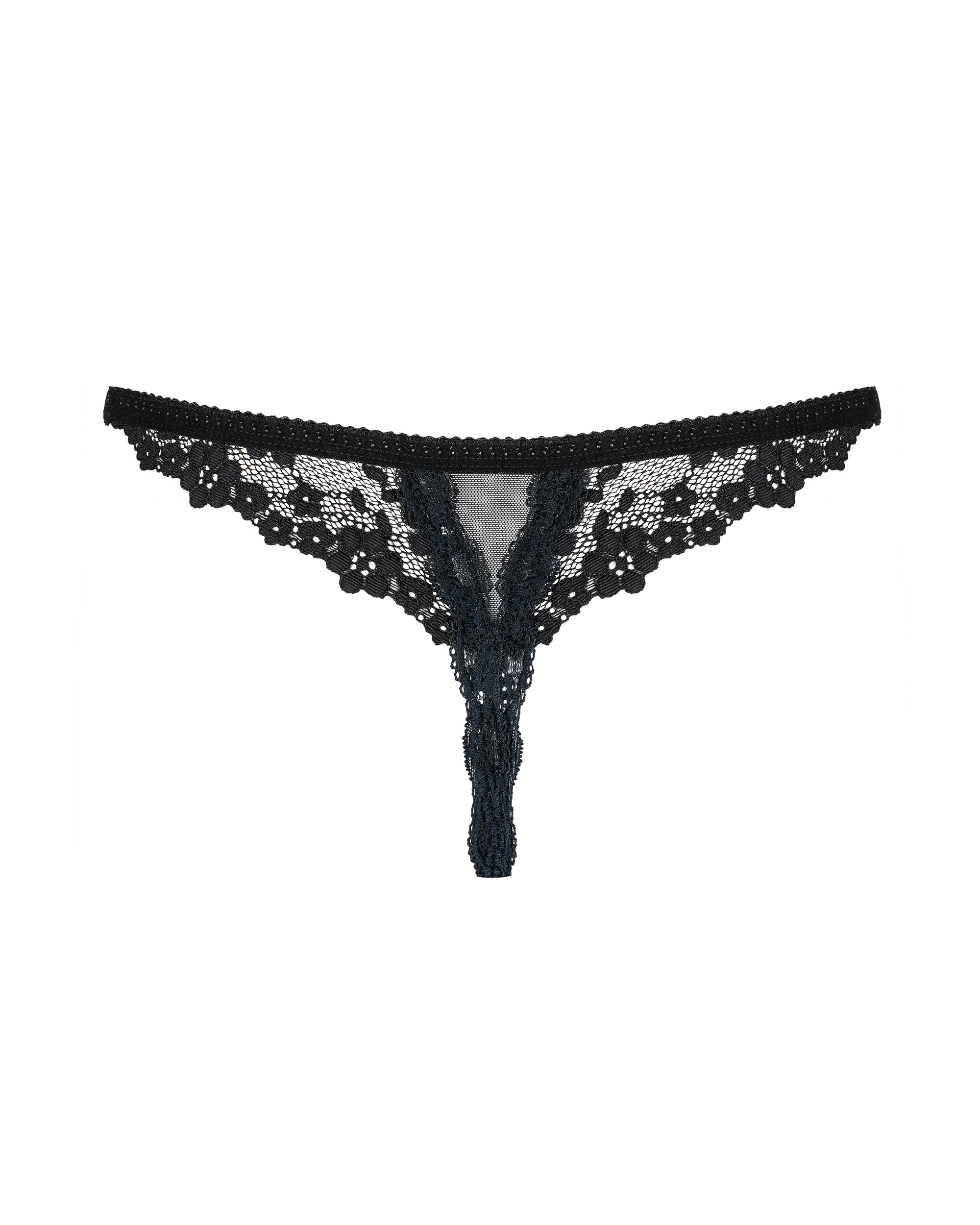 Мереживні трусики з доступом Letica crotchless thong black L/XL - MINI