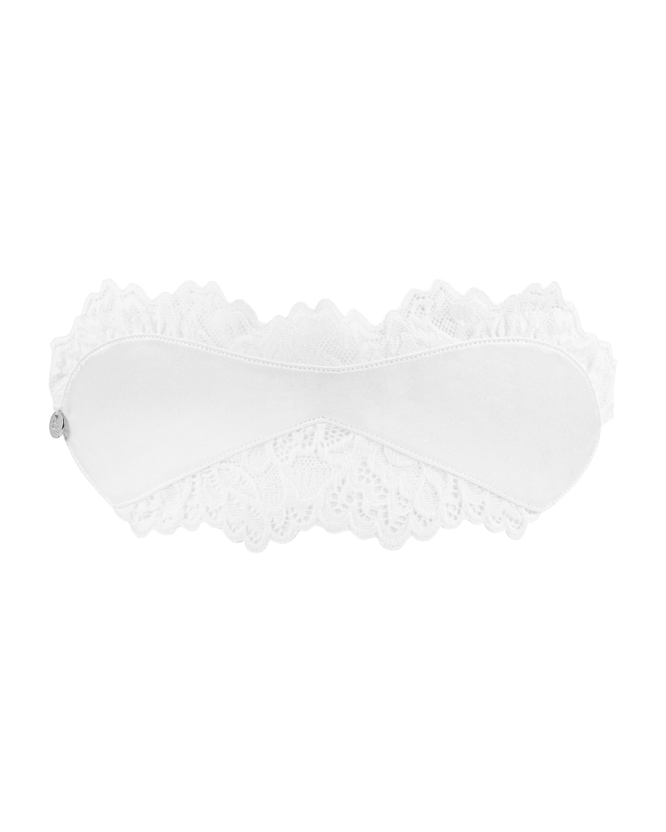 Атласна Маска для очей біла Amor Blanco eye mask white O/S
