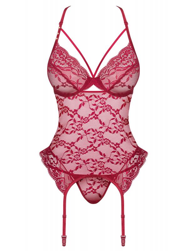 Комплект Obsessive Ivetta корсет та стрінги S/M