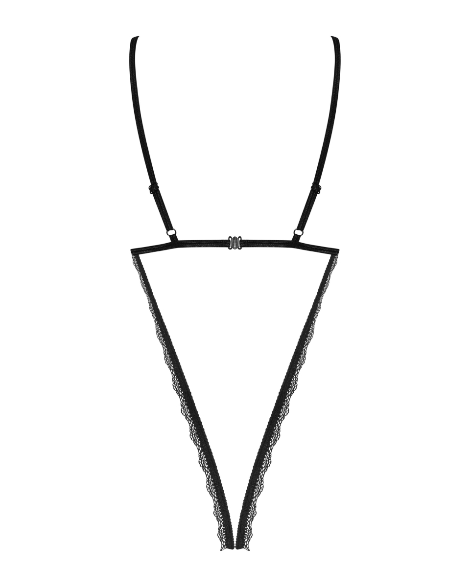 Сексуальное боди полупрозрачное Obsessive Millagro с открытым доступом, черное, L/XL