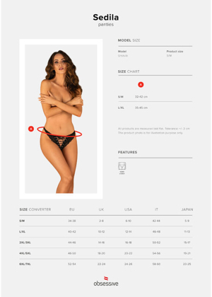 Стрінги Obsessive Sedila S/M