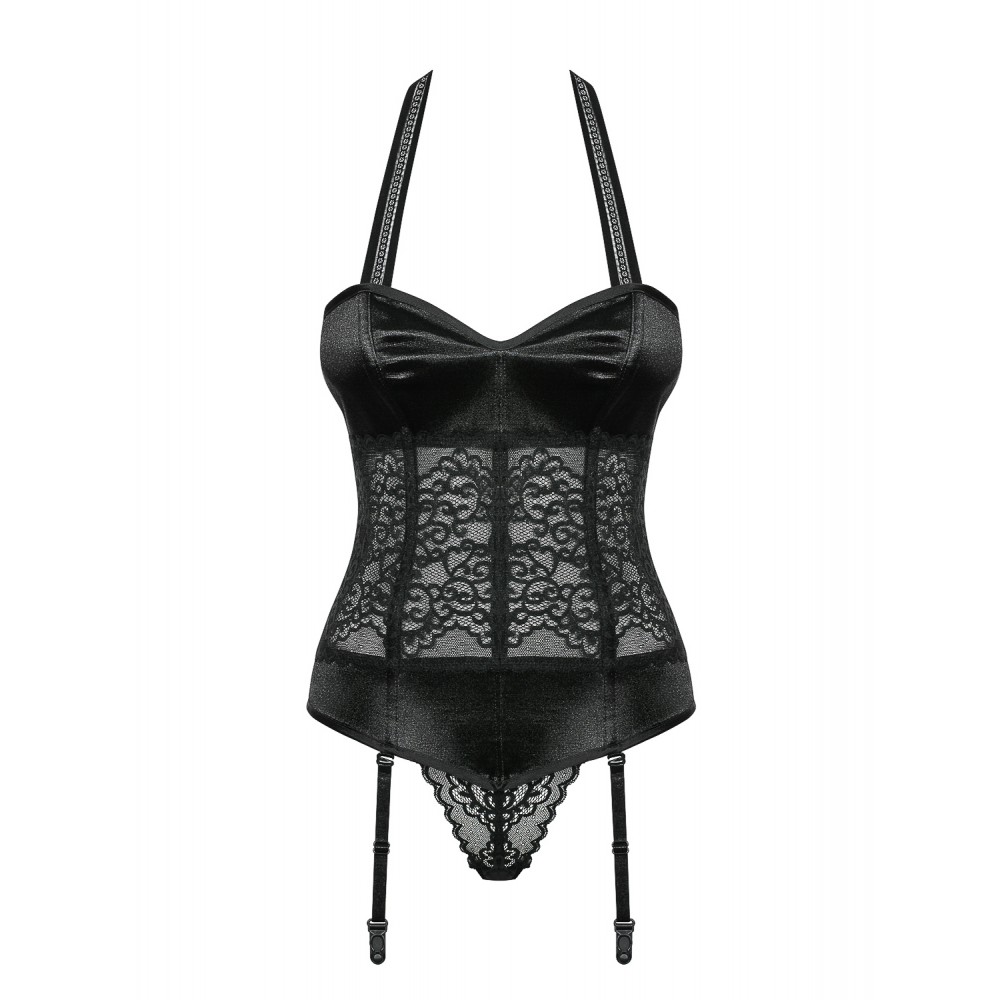 Комплект Obsessive 864-COR-1i корсет та стрінги L/XL
