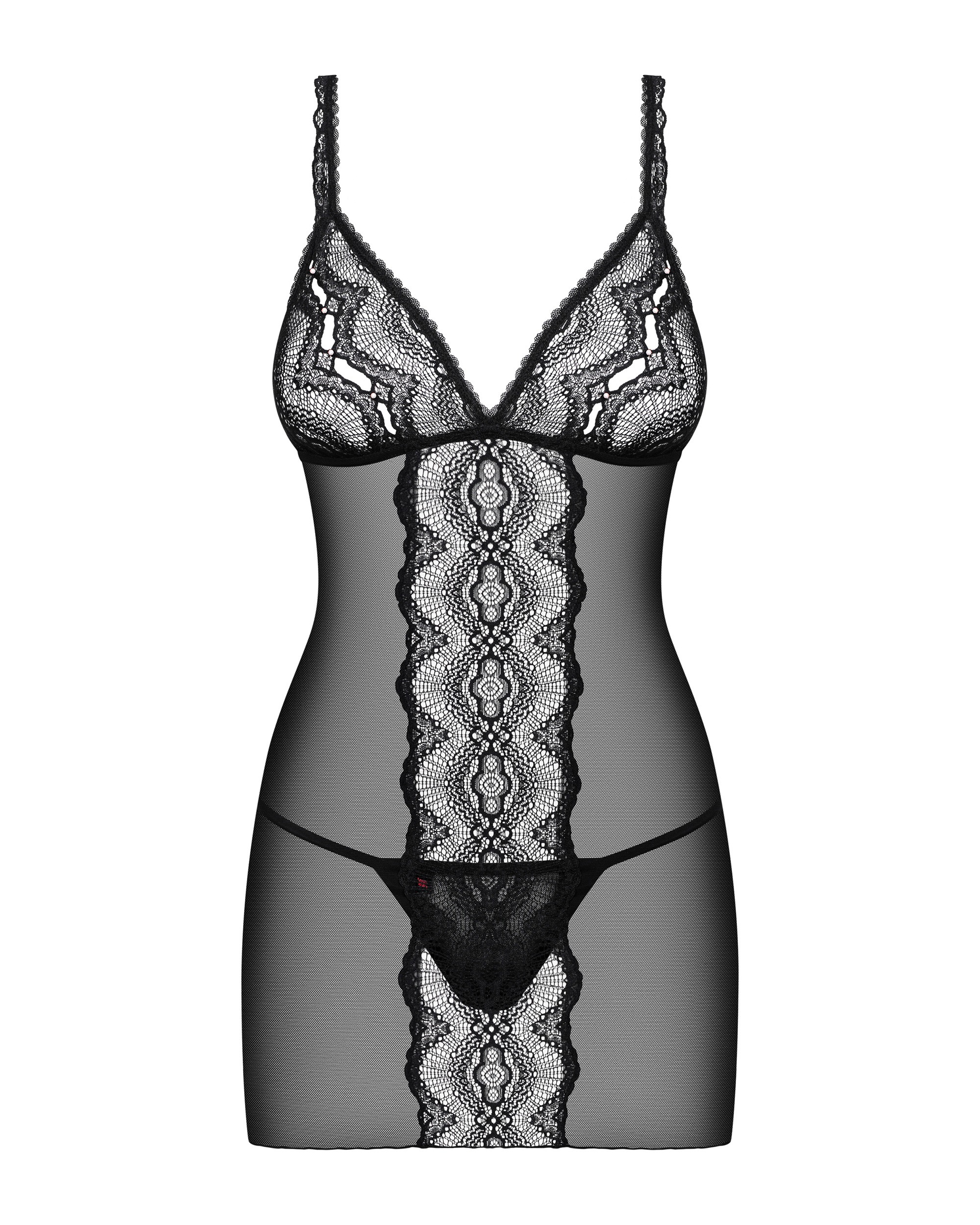 Пеньюар Obsessive Lucita и стринги S/M