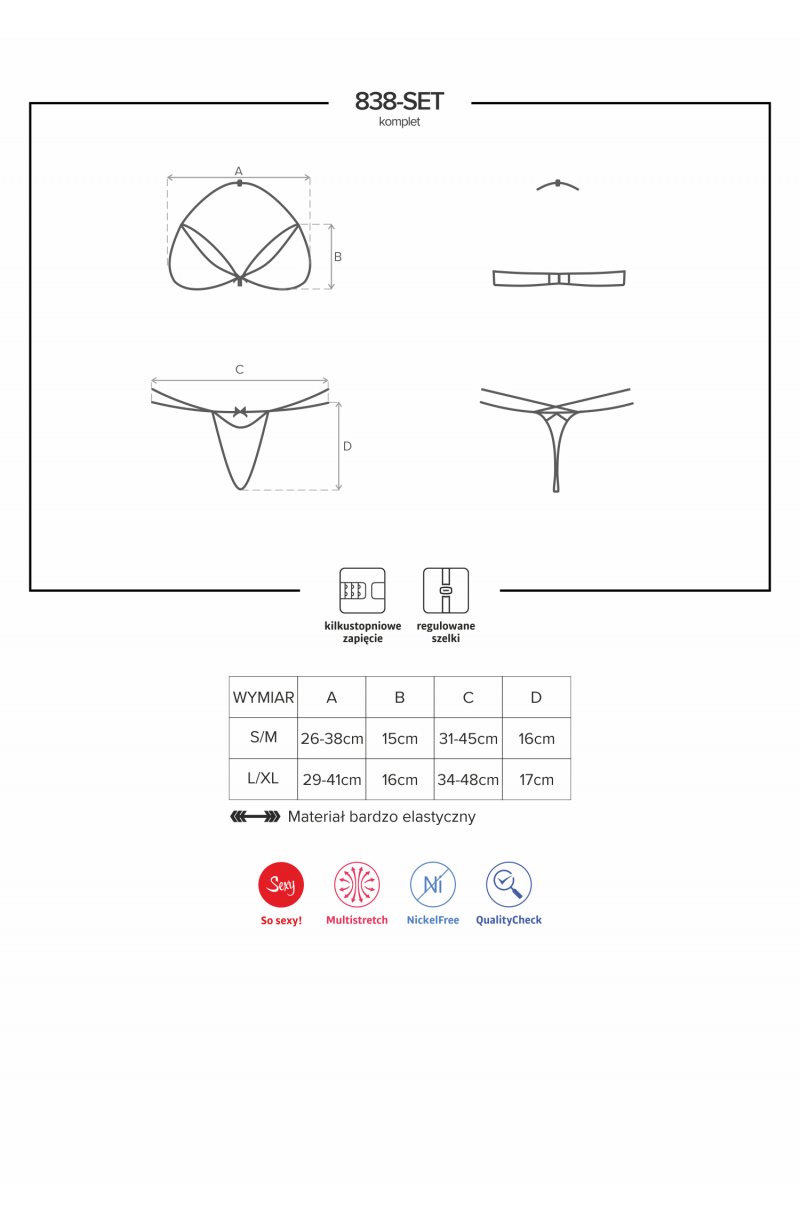 Комплект Obsessive 838-SET-3 S/M