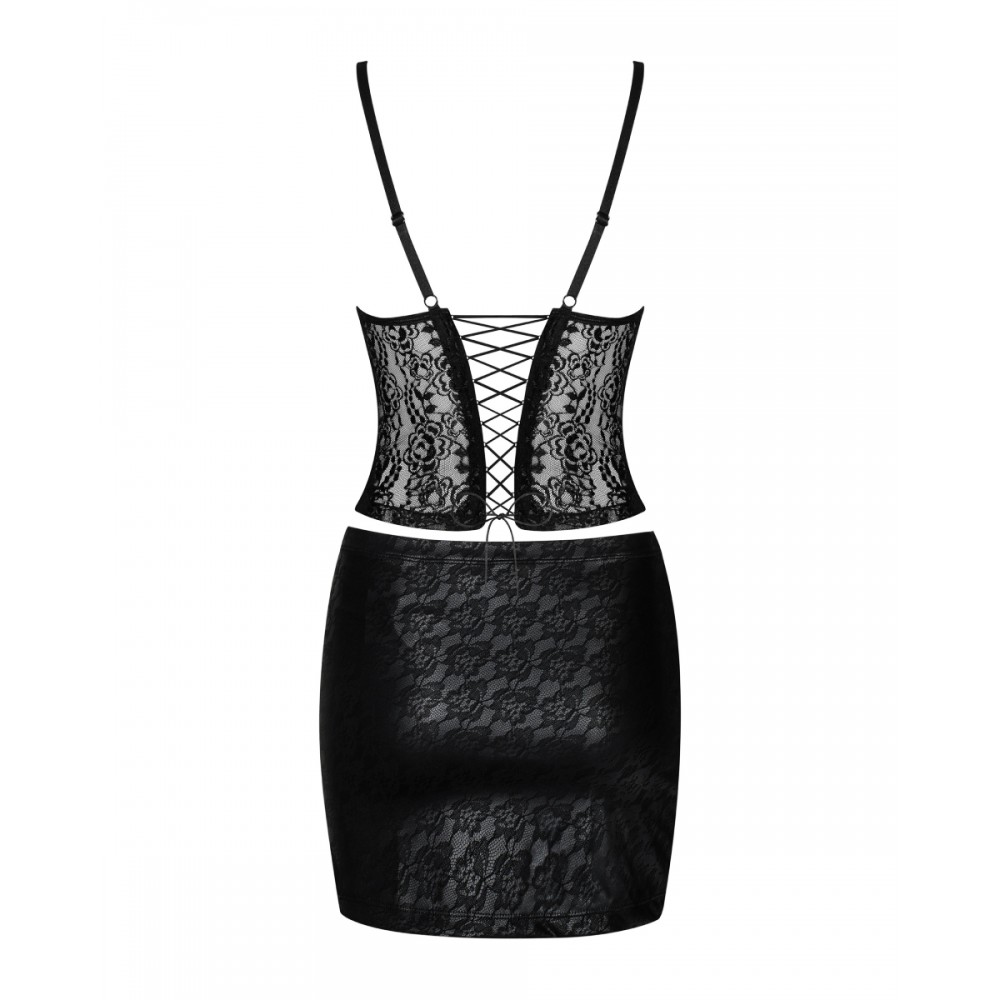 Комплект Obsessive Felisita корсет та спідниця S/M