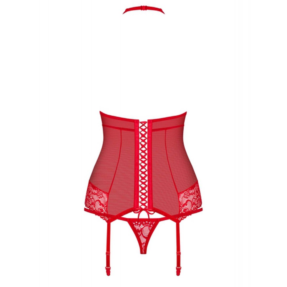 Комплект Obsessive 838-COR-3 корсет и стринги S/M