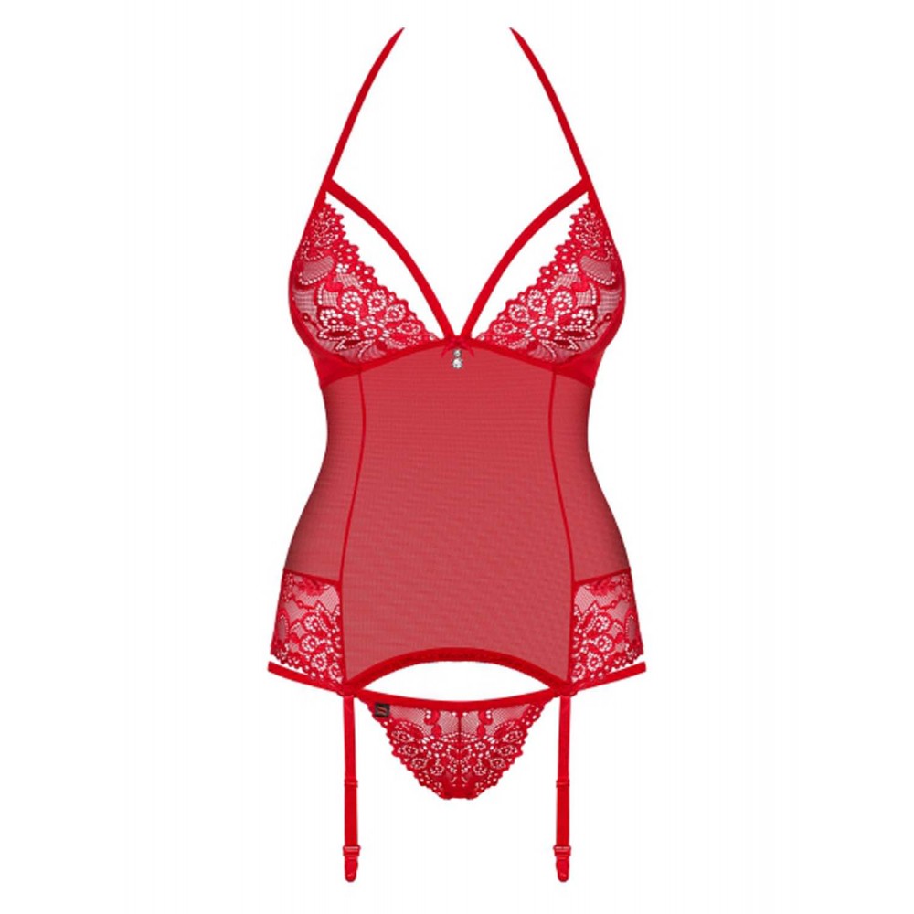Комплект Obsessive 838-COR-3 корсет и стринги S/M