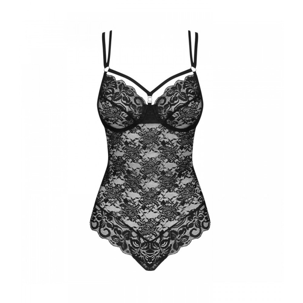Боди c чашечками на косточках Obsessive 860-TED - 1, черный, L/XL